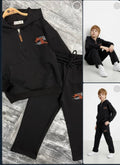 Ensemble sweat à capuche et pantalon kaki et noir pour garçon